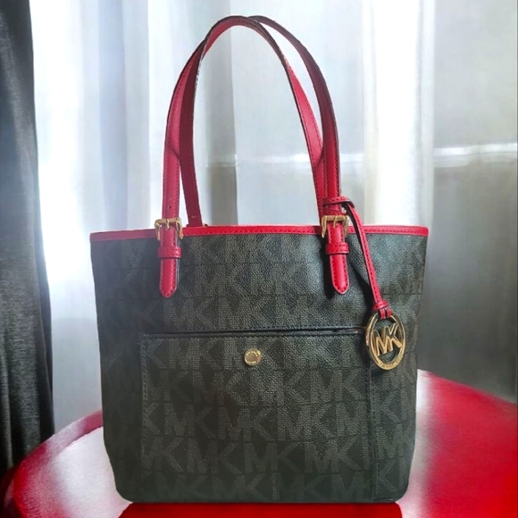 Michael Kors Handbags - Michael Kors Medium Sized Pink And Brown Monogram Shoulder Bag